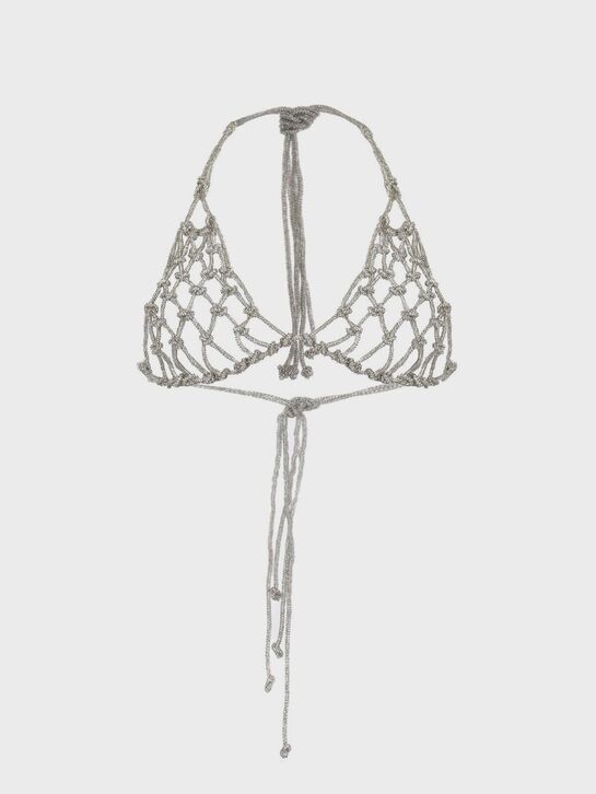 Плетеный топ, серебристый ALINE | Фото 2