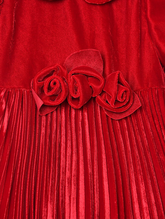 Платье с рукавами-фонариками, красное Monnalisa | Фото 3