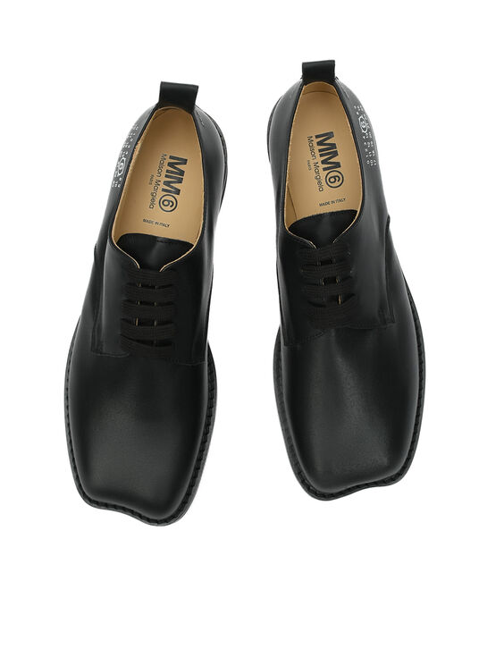 Ботинки с логотипом, черные MM6 | Фото 5