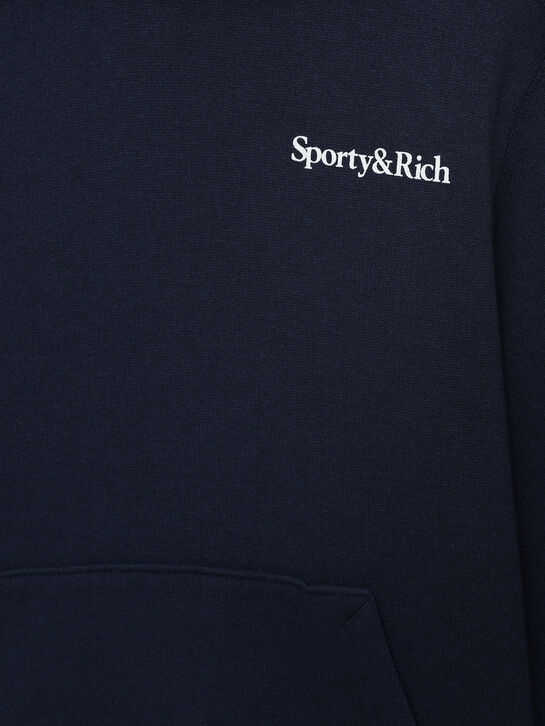 Толстовка-худи темно-синяя Sporty&Rich | Фото 3