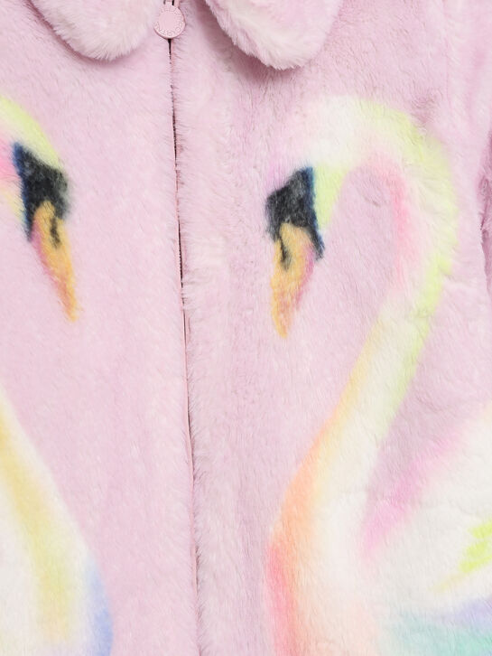 Шуба из искусственного меха, розовая Stella McCartney | Фото 3