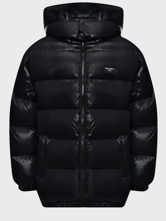 Куртка-пуховик с капюшоном, черная Dolce&Gabbana | Фото 1