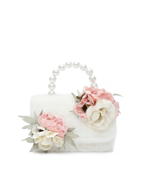 Сумка из эко-меха с цветочной аппликацией Monnalisa | Фото 1