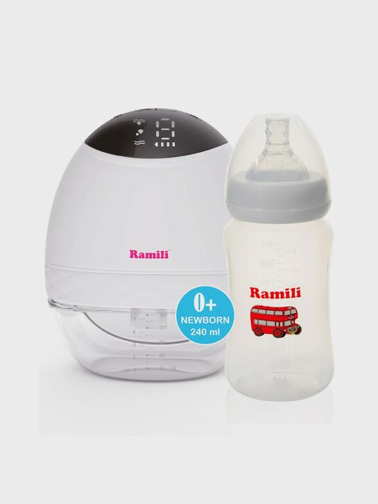 Бионический электрический молокоотсос SE500 с бутылочкой 240 мл Ramili | Фото 1