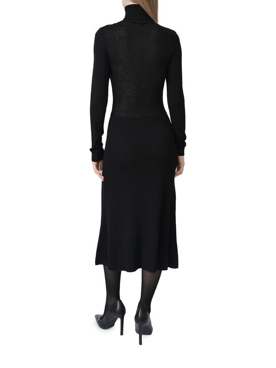 Платье с воротником-стойкой, черное Elisabetta Franchi | Фото 4