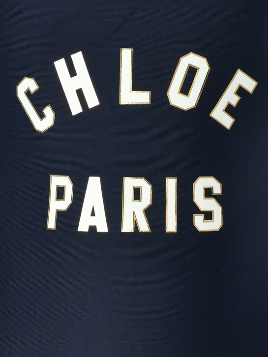 Купальник с белым лого, темно-синий Chloe | Фото 3