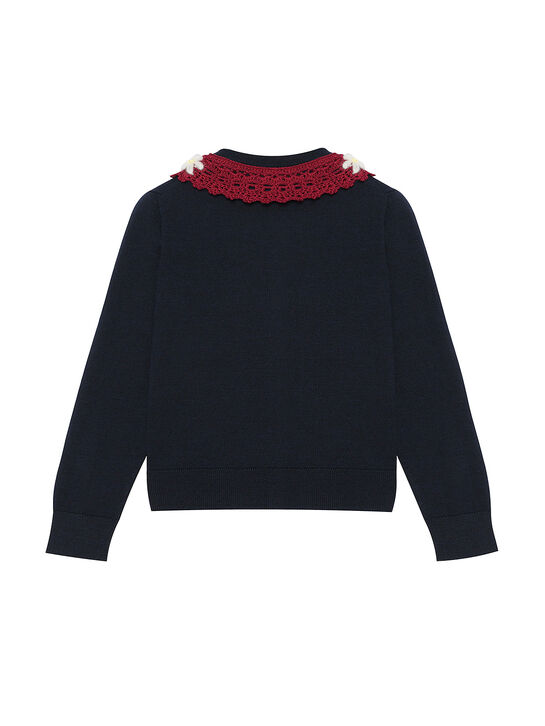 Кардиган с красным воротником, синий Dolce&Gabbana | Фото 6