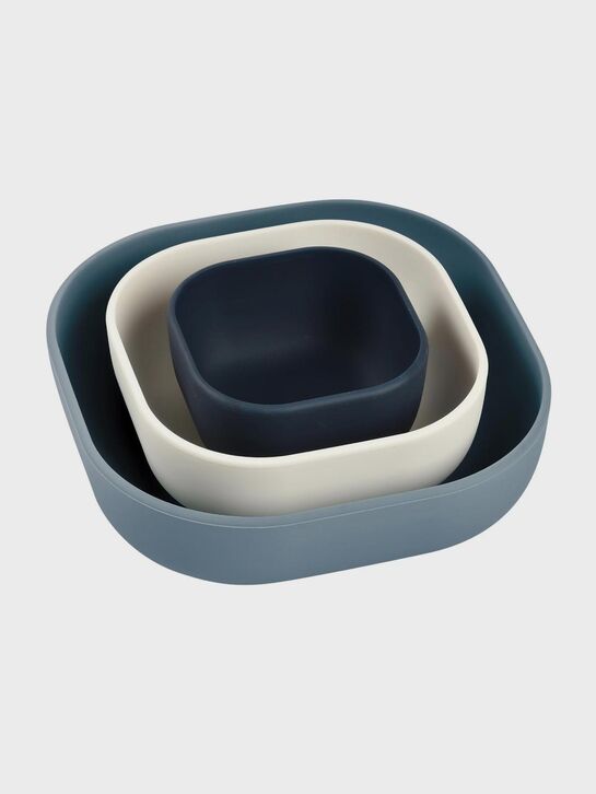 Набор посуды из 3 детских тарелок, синий BEABA | Фото 1