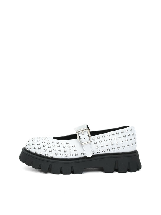 Туфли с клепками, белые MARNI | Фото 1