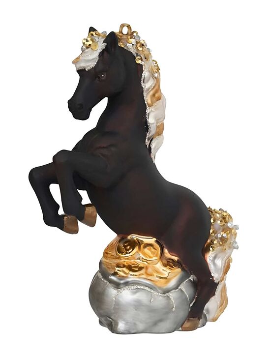 Подвеска Лошадь Оникс с золотыми монетами (стекло) 10х3,5х14 см Holiday Classics | Фото 1