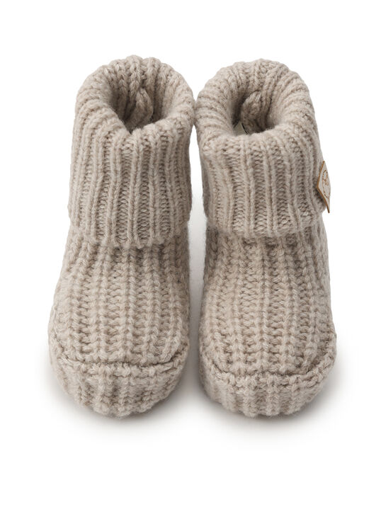 Пинетки вязаные, бежевые Maglificio di Verona | Фото 5