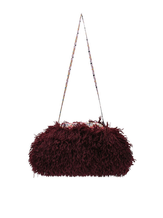 Сумка из эко-меха, бордовая Missoni | Фото 1