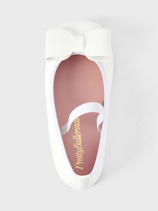 Туфли с кожаным бантом, белые Pretty Ballerinas | Фото 4