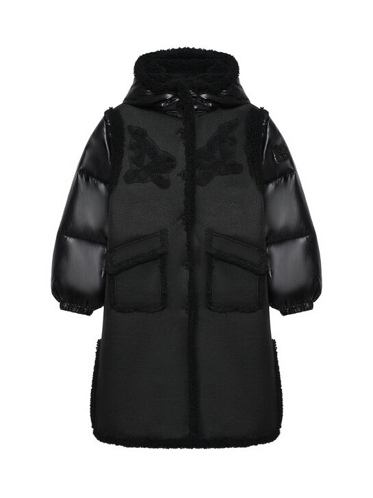 Пальто из эко-меха, черное Ermanno Scervino | Фото 2