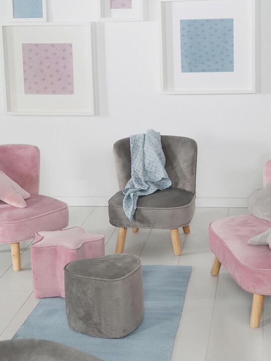 Детское велюровое кресло Lil Sofa, серый Roba | Фото 8