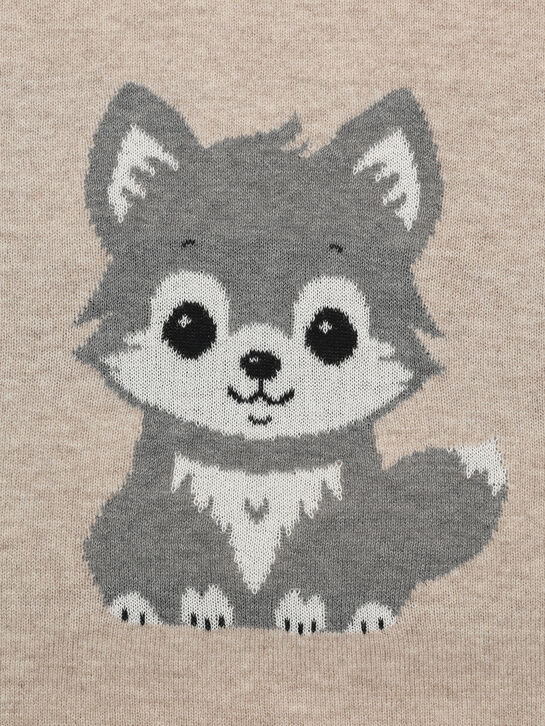 Плед вязаный с декором &quot;волчонок&quot; Maglificio di Verona | Фото 3