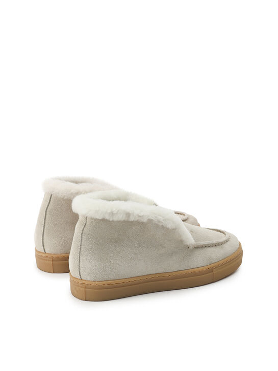 Ботинки низкие с меховой отделкой, белые Gallucci | Фото 3