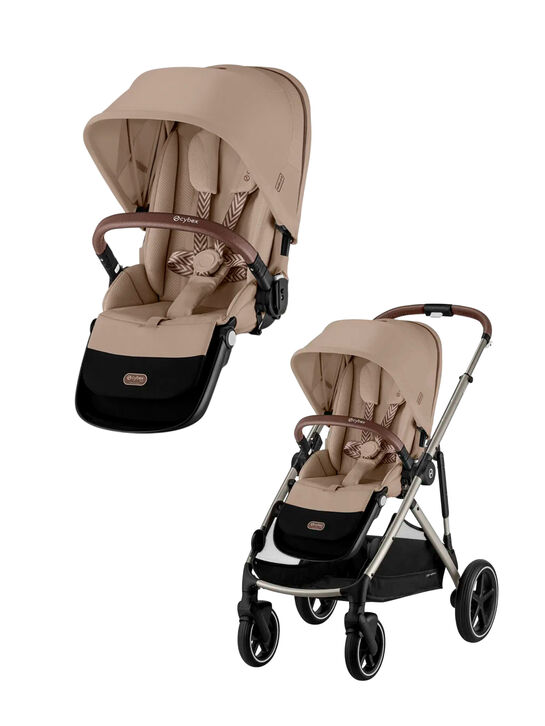 Коляска прогулочная для двойни Cybex Gazelle Almond Beige  | Фото 1