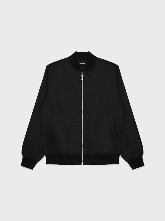Куртка-бомбер с логотипом на спине, черная Disclaimer | Фото 1