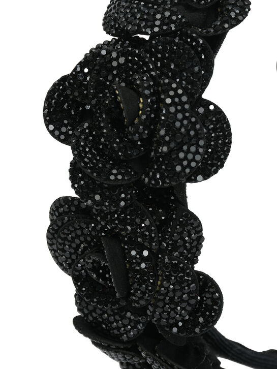 Ободок с розами в стразах, черный Monnalisa | Фото 3