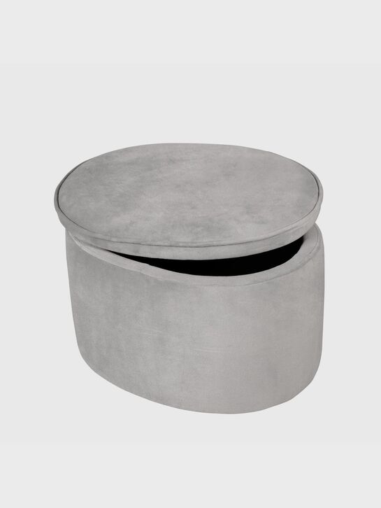 Детский велюровый овальный пуфик Lil Sofa, серый Roba | Фото 3