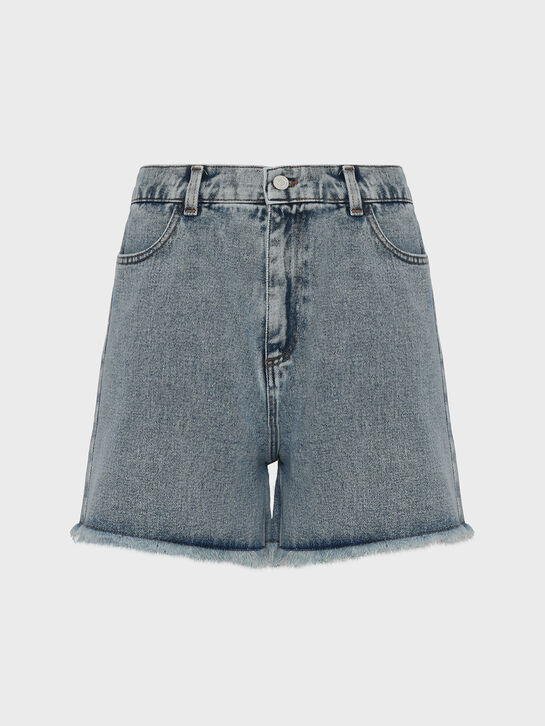 Джинсовые бермуды с бахромой, голубые The New Society | Фото 1