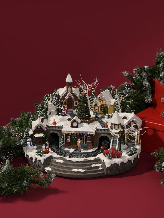 Новогодний сувенир &quot;Деревня в горах&quot; с адаптером, 22,7x23,6x38,8 см LED Timstor | Фото 2