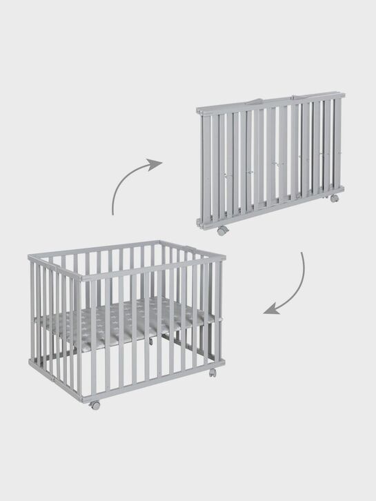 Манеж детский складной Foldable playpen серый, 74 х 100 см Roba | Фото 3