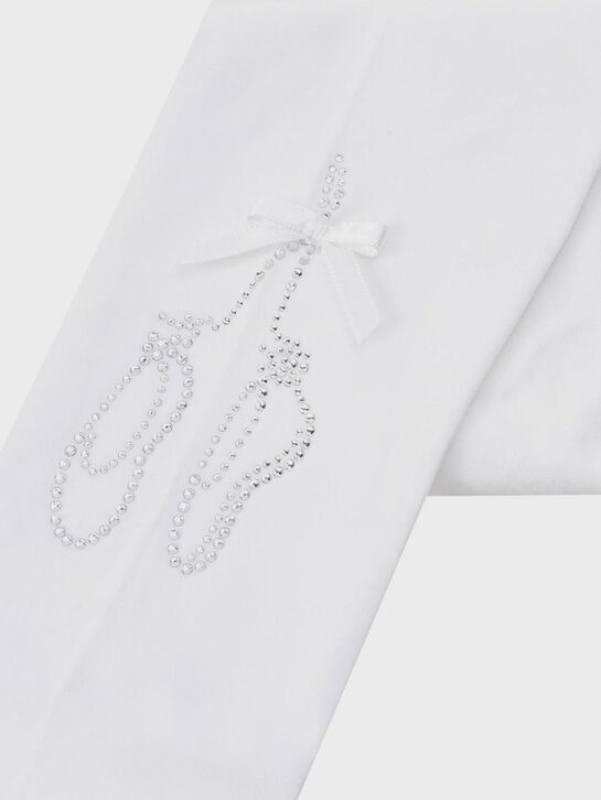 Колготки с пуантами из стразов, белые Story Loris | Фото 2