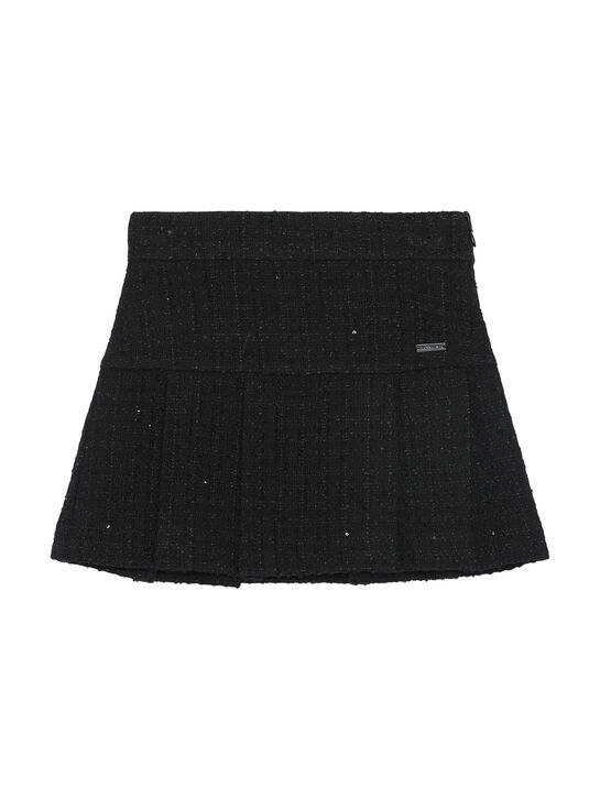 Юбка со складками, черная Monnalisa | Фото 1