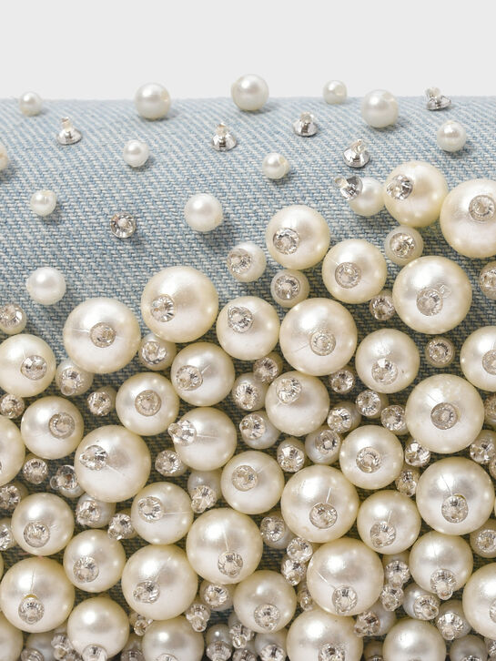 Сумка джинсовая с жемчугом Maison Ava | Фото 7