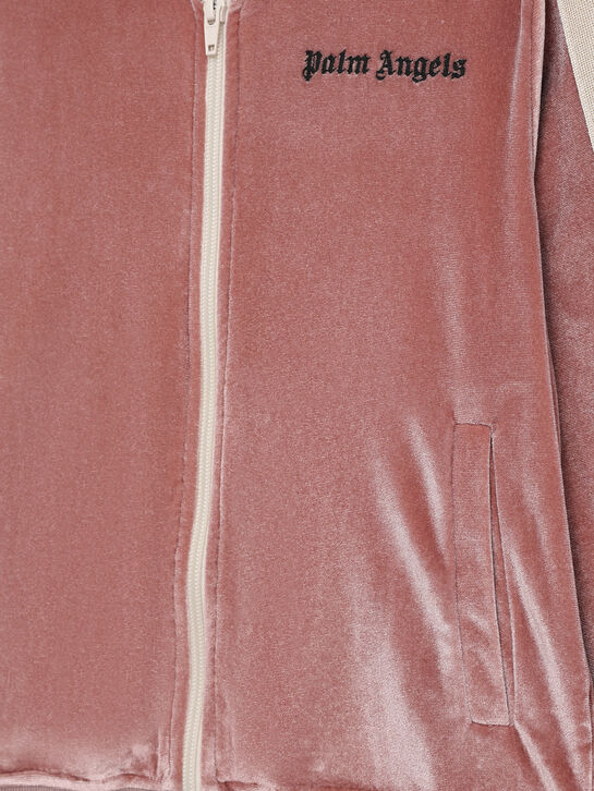 Спортивная куртка велюровая, розовая Palm Angels | Фото 5