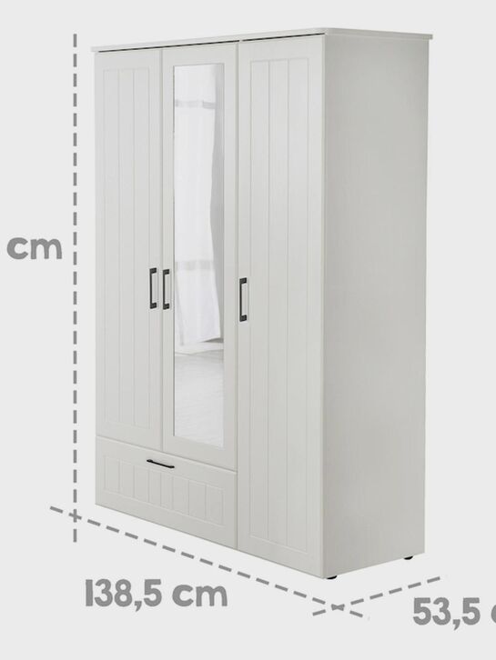 Трехстворчатый шкаф Sylt Baby с зеркалом, белый Roba | Фото 7