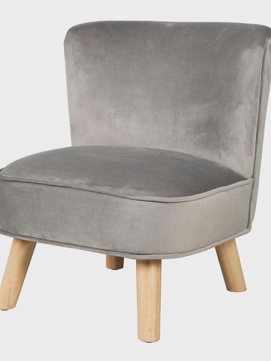 Детское велюровое кресло Lil Sofa, серый Roba | Фото 1