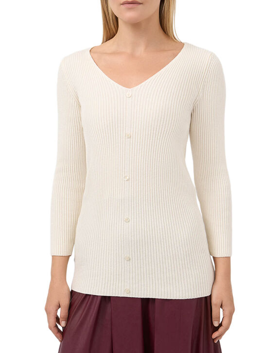 Джемпер BELLA в рубчик на пуговицах, кремовый Pietro Brunelli | Фото 3