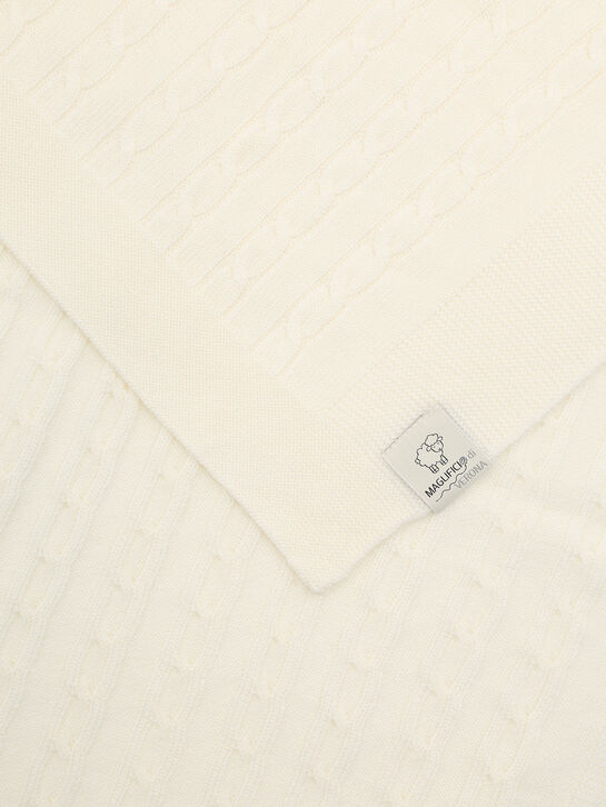 Плед вязаный из шерсти Maglificio di Verona | Фото 3