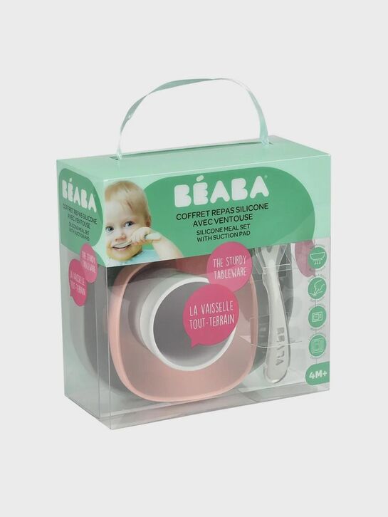 Набор посуды 2 тарелки, стакан, ложка COFFRET REPAS SILICONE EUCALYPTUS BEABA | Фото 4