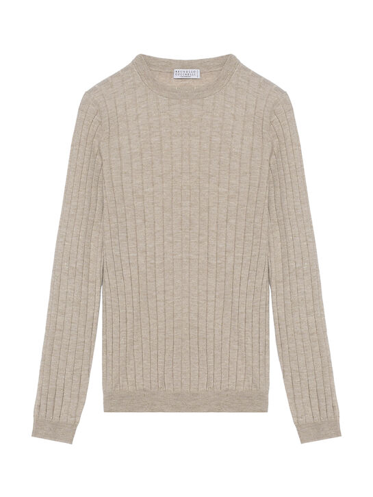 Джемпер из смесового кашемира, бежевый Brunello Cucinelli | Фото 1