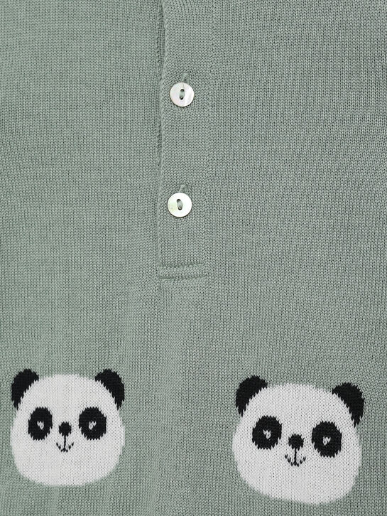 Комбинезон вязаный, принт панды Maglificio di Verona | Фото 3