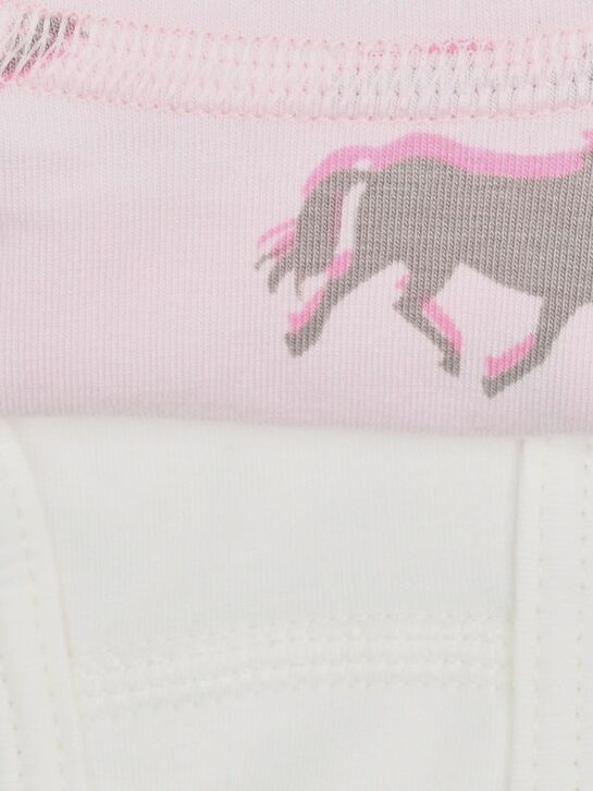 Комплект трусов с принтом лошадки + белые, 2шт Sanetta | Фото 3