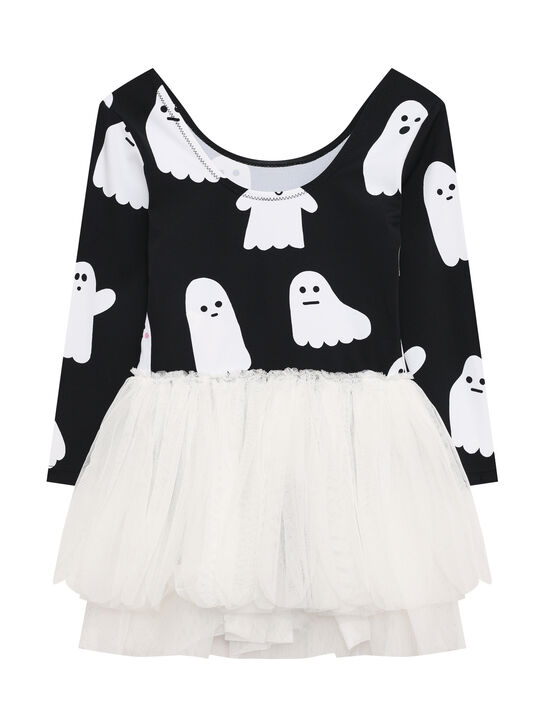 Платье с принтом привидений, черное Stella McCartney | Фото 2