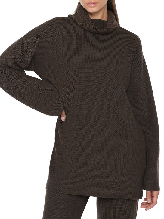 Свитер с широким воротником, коричневый Dan Maralex | Фото 3