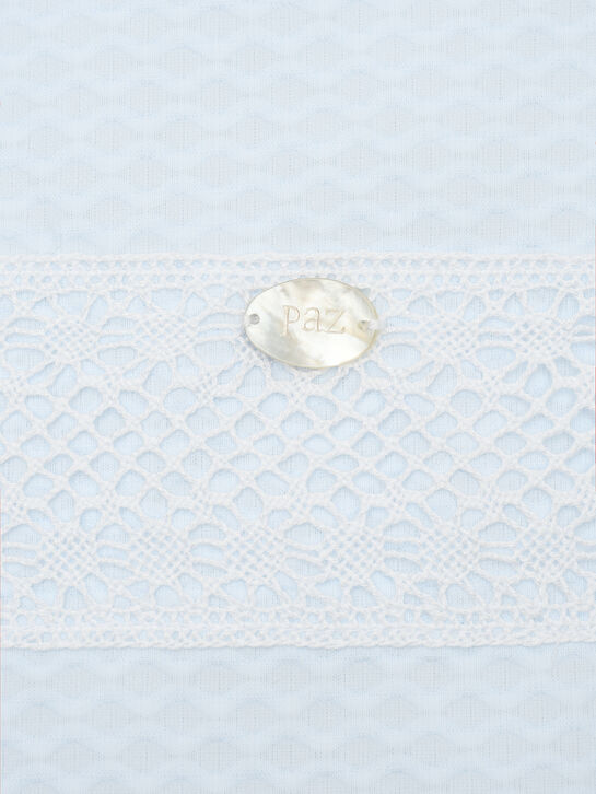 Конверт из фактурной ткани с кружевной лентой, голубой Paz Rodriguez | Фото 4