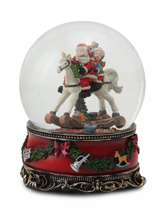 Шар &quot;Санта на лошадке-качалке&quot;, &quot;Двенадцать дней Рождества&quot;, 20 см Musicboxworld | Фото 1