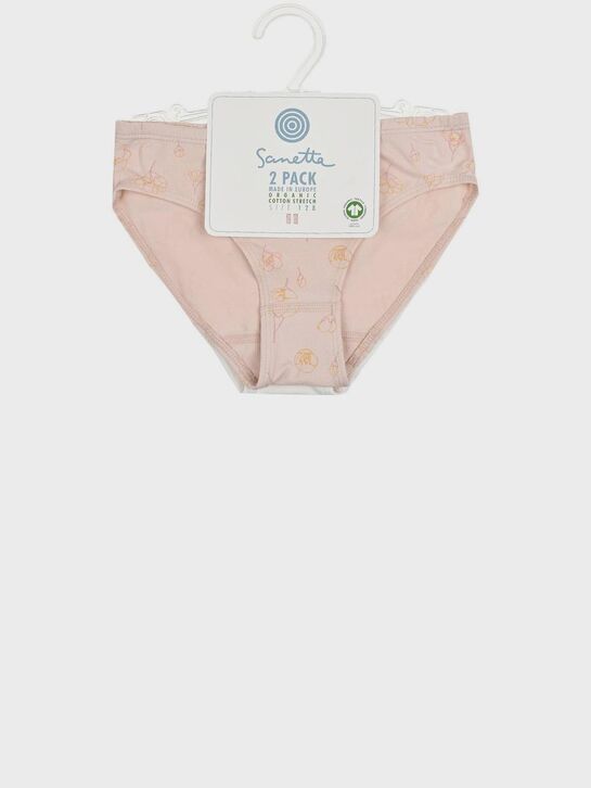 Комплект трусов с принтом цветы + белые, 2шт Sanetta | Фото 1