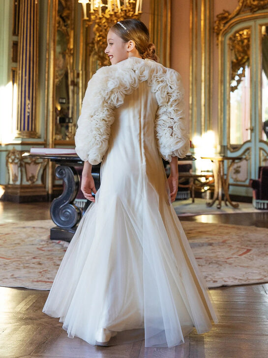 Платье с рукавами из объемных цветов Maison Ava | Фото 3