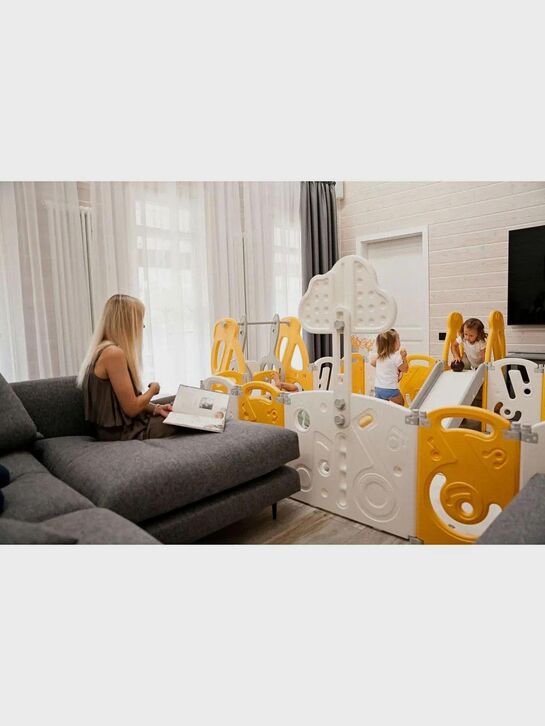 Манеж Kids SUPREME Music 160x160 Yellow с качелями UNIX Kids | Фото 7