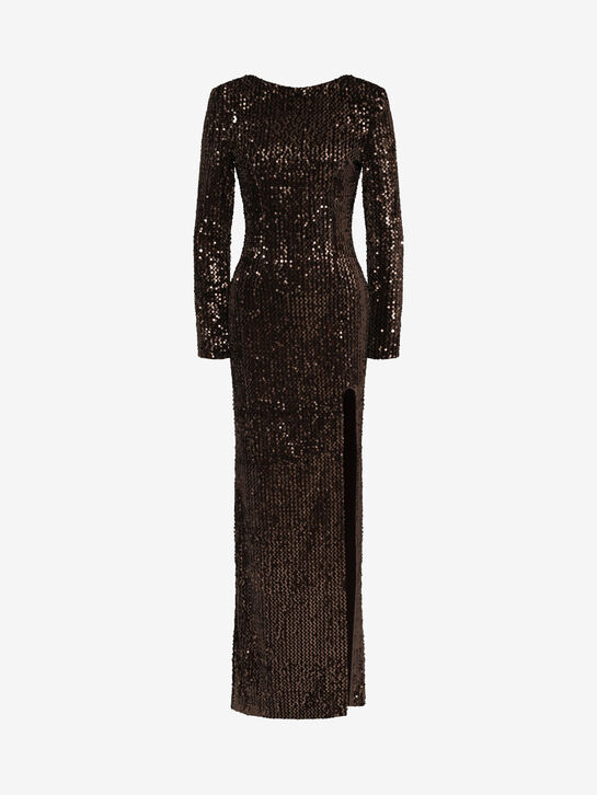 Платье макси с пайетками с открытой спиной Dan Maralex | Фото 1