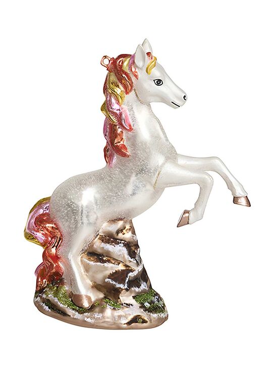Подвеска Лошадь Скалистых гор белая (стекло) 14х5х15 см Holiday Classics | Фото 1