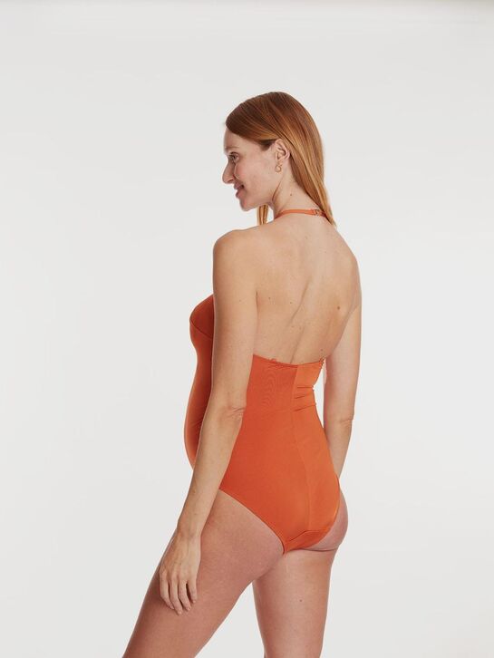 Купальник для беременных слитный на бретельках, горчичный Cache Coeur | Фото 7